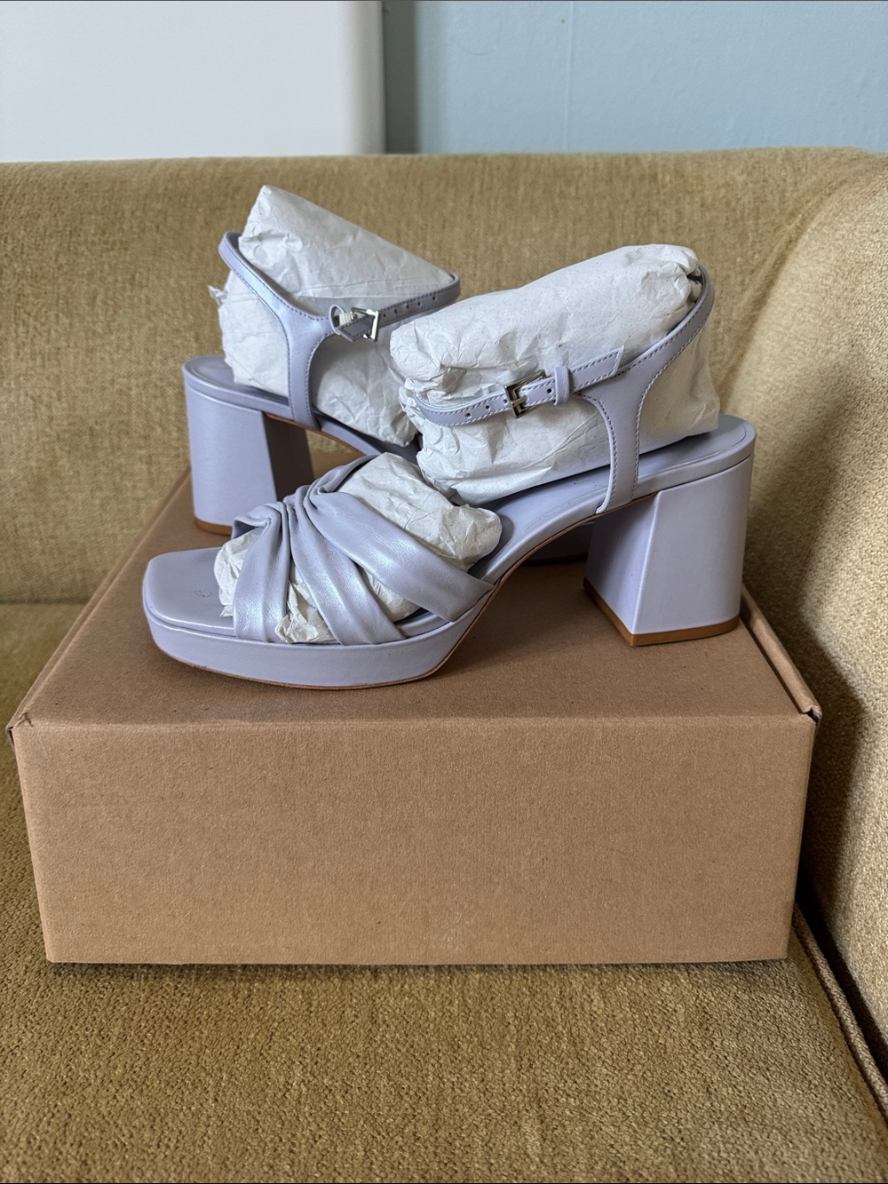 Reformation Maize Platform Sandal Women's Size 10.5 in Lilac